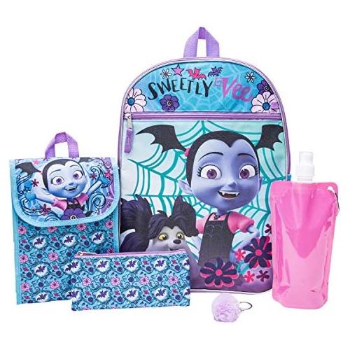 디즈니 [아마존베스트]Disney Vampirina Backpack Combo Set - Disney Vampirina Girls 6 Piece Backpack Set - Backpack & Lunch Kit Combo (Light Pink)