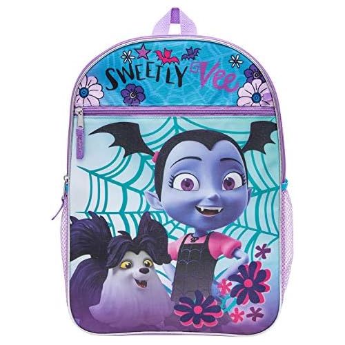 디즈니 [아마존베스트]Disney Vampirina Backpack Combo Set - Disney Vampirina Girls 6 Piece Backpack Set - Backpack & Lunch Kit Combo (Light Pink)