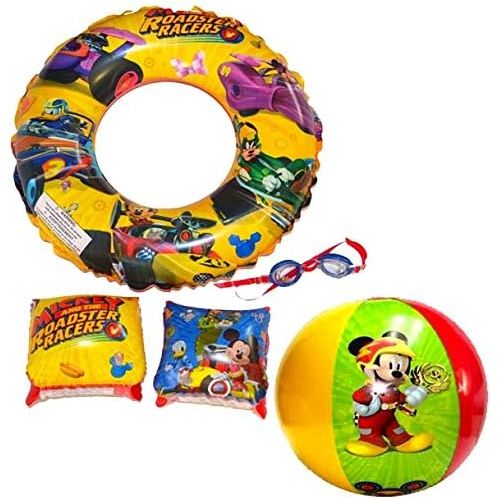 디즈니 [아마존베스트]Disney Jr. Mickey Super 5-Piece Goggles and Inflatable Swim Set