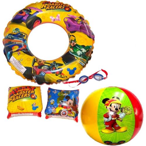 디즈니 [아마존베스트]Disney Jr. Mickey Super 5-Piece Goggles and Inflatable Swim Set