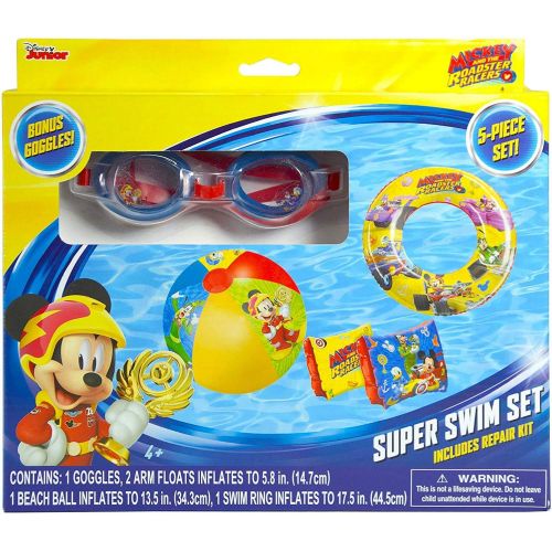 디즈니 [아마존베스트]Disney Jr. Mickey Super 5-Piece Goggles and Inflatable Swim Set