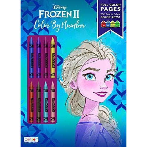 디즈니 [아마존베스트]Disney Frozen 2 Color by Number 32-Page Activity Book with Crayons 45824