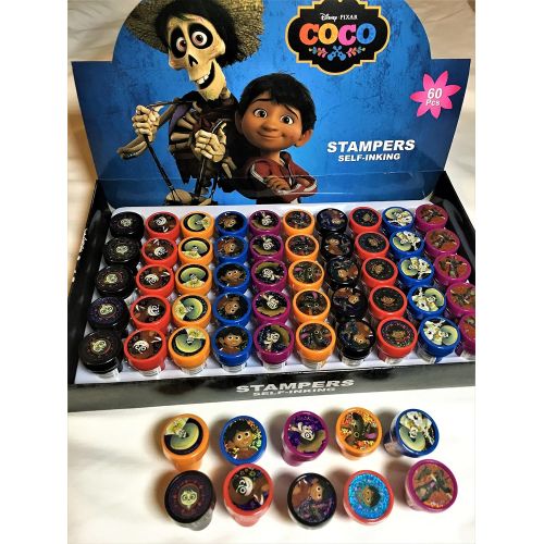 디즈니 [아마존베스트]10 pcs Disney COCO PIXAR Self-inking Stamps Stampers Pencil Topper Authentic Disney Licensed