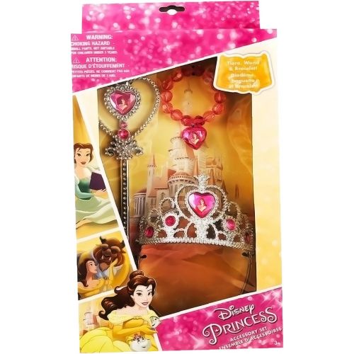 디즈니 [아마존베스트]Beauty and the Beast Accessory Kit - Princess Bell - Includes Tiara, Bracelet, and Wand - Dress-Up Accessories for Girls