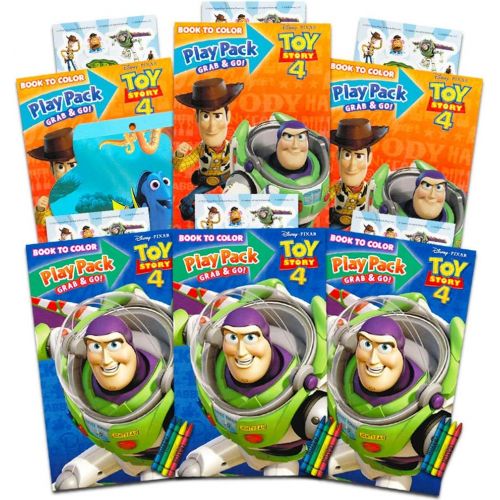 디즈니 [아마존베스트]Disney Pixar Toy Story 4 Party Favors Pack ~ Bundle of 6 Toy Story Play Packs Filled with Stickers, Coloring Books, Crayons with Bonus Finding Dory Stickers (Toy Story Party Suppli