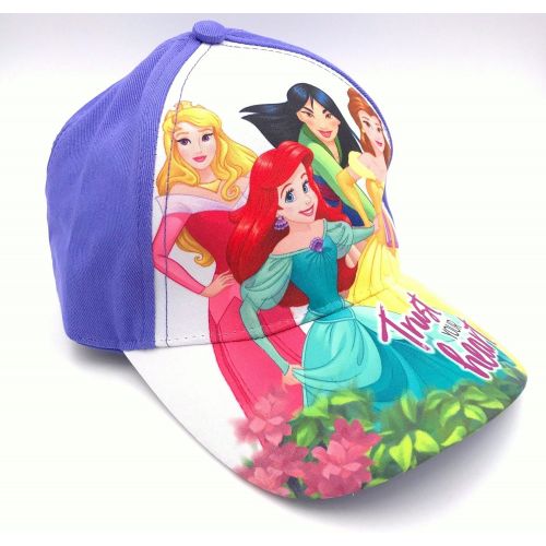 디즈니 [아마존베스트]Disney Princess Little Girls Hat Baseball Cap Ariel Belle Aurora Age 3-6 Years