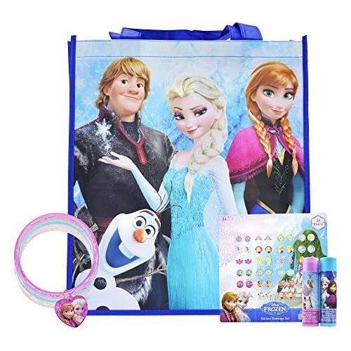 디즈니 [아마존베스트]Disney Frozen Party Favors, Sticker Earrings, Glitter Bracelets, and Lip Balm, PLUS Frozen Bag