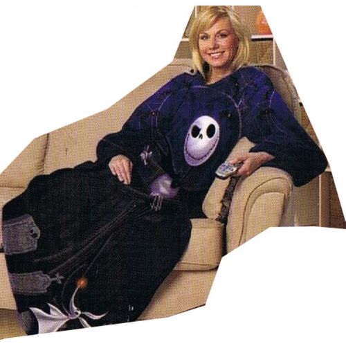 디즈니 [아마존베스트]Disney The Nightmare Before Christmas Comfy Blanket with Sleeves ~ Jack Skellington & Zero ~ Unisex Adult Size