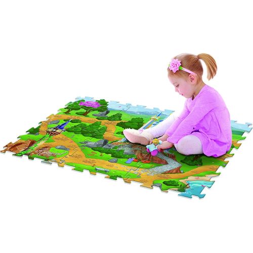 디즈니 [아마존베스트]Disney CO-30747C Princess 6Pc Mega Floor Mat with Vehicle Playmat with Vehicle, Multicolor (Pack of 7)