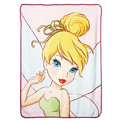 디즈니 [아마존베스트]Disneys Tinkerbell, Soft Tink Micro Raschel Throw Blanket, 46 x 60, Multi Color