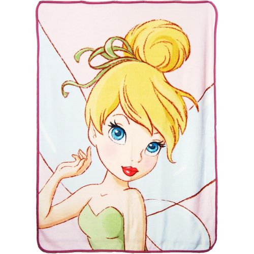 디즈니 [아마존베스트]Disneys Tinkerbell, Soft Tink Micro Raschel Throw Blanket, 46 x 60, Multi Color