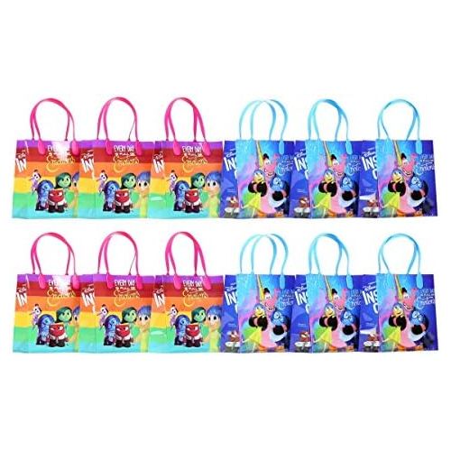 디즈니 [아마존베스트]Disney Pixar Inside Out Premium Quality Party Favor Reusable Goodie Small Gift Bags 12 (12 Bags)