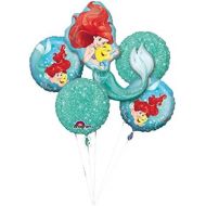 [아마존베스트]Disney Little Mermaid Foil Balloon Bouquet, Pack of 5