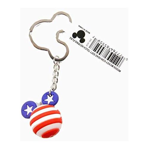 디즈니 [아마존베스트]Disney 85559 Mickey Mouse American Flag Icon Ball Key Ring, Multicolor