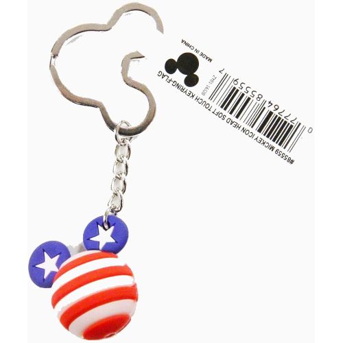 디즈니 [아마존베스트]Disney 85559 Mickey Mouse American Flag Icon Ball Key Ring, Multicolor