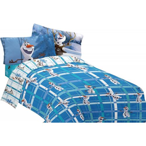 디즈니 [아마존베스트]Disney Frozen Olaf Build a Snowman 72 x 86 Microfiber Comforter, Twin/Full