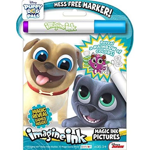 디즈니 [아마존베스트]Disney Magic Ink Coloring Book Set for Girls Toddlers Kids -- 3 Imagine Ink Books Featuring Disney Junior Vampirina, Puppy Dog Pals, Sunny Day with Invisible Ink Pens and Owl Stick