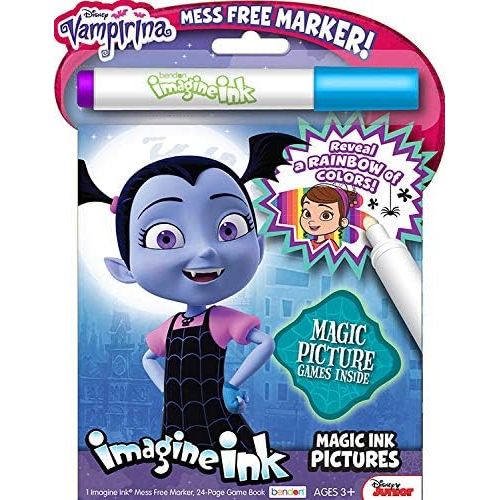 디즈니 [아마존베스트]Disney Magic Ink Coloring Book Set for Girls Toddlers Kids -- 3 Imagine Ink Books Featuring Disney Junior Vampirina, Puppy Dog Pals, Sunny Day with Invisible Ink Pens and Owl Stick