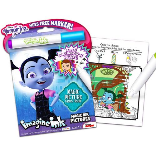 디즈니 [아마존베스트]Disney Magic Ink Coloring Book Set for Girls Toddlers Kids -- 3 Imagine Ink Books Featuring Disney Junior Vampirina, Puppy Dog Pals, Sunny Day with Invisible Ink Pens and Owl Stick