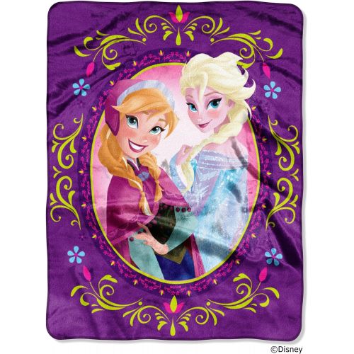 디즈니 [아마존베스트]Disneys Frozen, Nordic Love Silk Touch Throw Blanket, 46 x 60, Multi Color