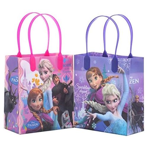 디즈니 [아마존베스트]Disney Frozen Elegant and Premium Quality Party Favor Reusable Goodie Small Gift Bags 12 (12 Bags)