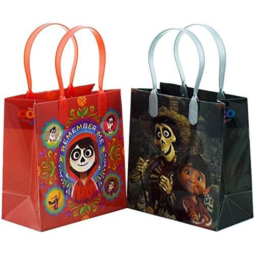 디즈니 [아마존베스트]Disney/Pixar Coco Premium Quality Party Favor Reusable Goodie/Gift/Bags 12 Pieces