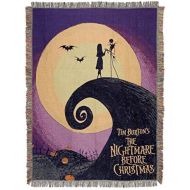 [아마존베스트]Disneys Nightmare Before Christmas, Linework Poster Woven Tapestry Throw Blanket, 48 x 60, Multi Color