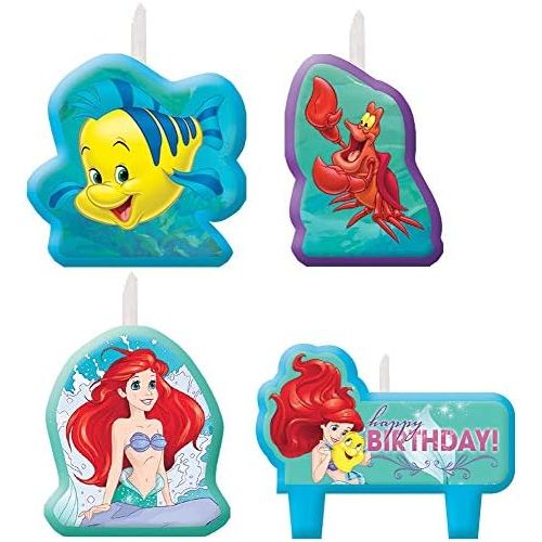 디즈니 [아마존베스트]Disney Little Mermaid Birthday Candles , Set of 4