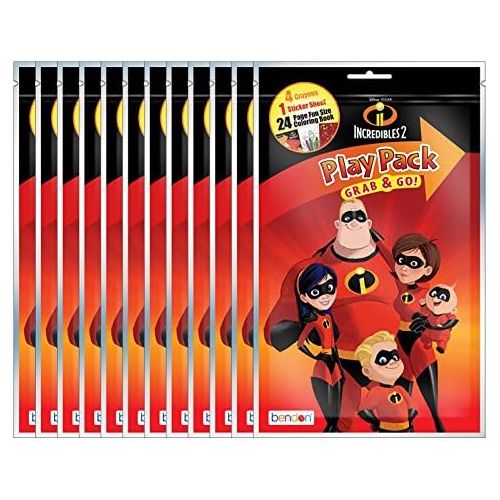 디즈니 [아마존베스트]Disney Pixar The Incredibles 2 Grab and Go Play Packs (Pack of 12)