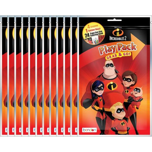 디즈니 [아마존베스트]Disney Pixar The Incredibles 2 Grab and Go Play Packs (Pack of 12)