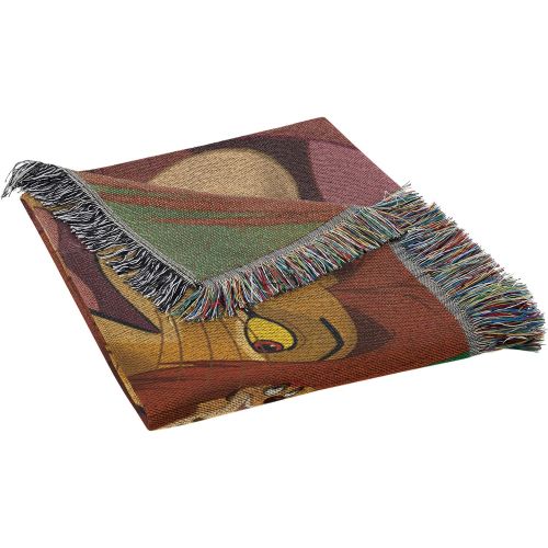 디즈니 [아마존베스트]Disneys The Lion King, Jungle Friends Woven Tapestry Throw Blanket, 48 x 60, Multi Color