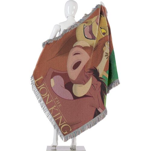 디즈니 [아마존베스트]Disneys The Lion King, Jungle Friends Woven Tapestry Throw Blanket, 48 x 60, Multi Color