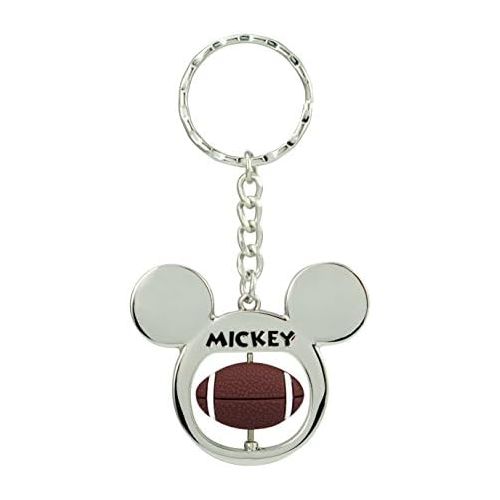 디즈니 [아마존베스트]Disney Mickey Mouse Football Spinner Pewter Key Ring Key Accessory