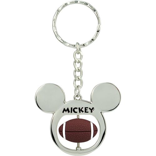 디즈니 [아마존베스트]Disney Mickey Mouse Football Spinner Pewter Key Ring Key Accessory