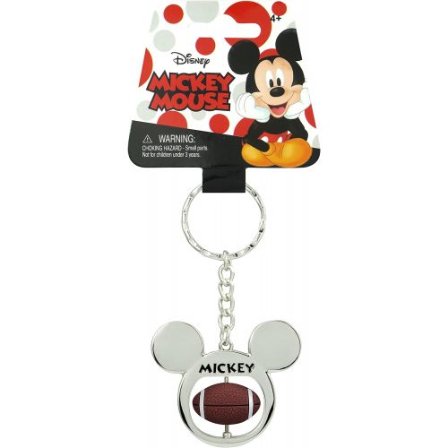 디즈니 [아마존베스트]Disney Mickey Mouse Football Spinner Pewter Key Ring Key Accessory