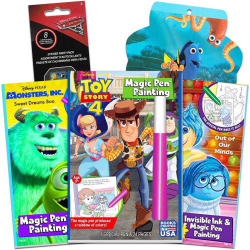 디즈니 [아마존베스트]Disney Invisible Ink Activity Book Set for Kids Toddlers -- 3 Disney Pixar Travel Activity Books Featuring Toy Story, Inside Out and Monsters Inc with Invisible Ink Pens