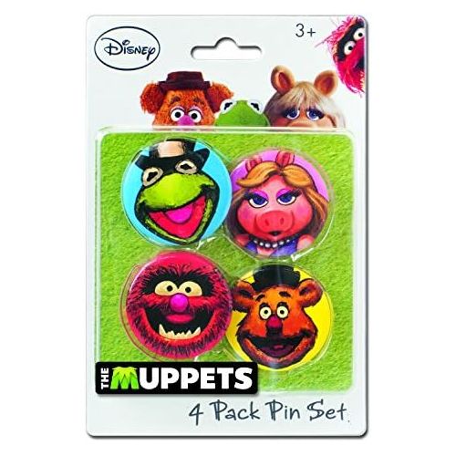 디즈니 [아마존베스트]Disney Muppets 4-Pack Button Pin Set Novelty