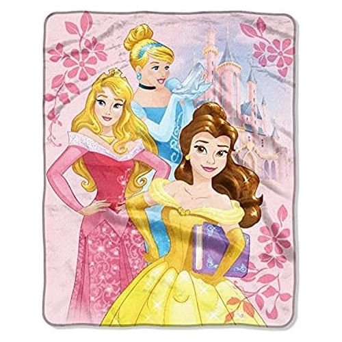 디즈니 [아마존베스트]Disney Princesses, Dream and Beauty Reversible Silk Touch Throw Blanket, 40 x 50, Multi Color