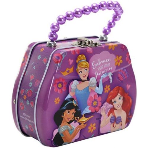 디즈니 [아마존베스트]Disney Princess Kids Lunch Box Purse Shaped Tin Boxes with Beaded Handle, Reusable & Stylish Metal Food Snack Storage Container for School, Travel & Play, Preschooler & Toddler Gir