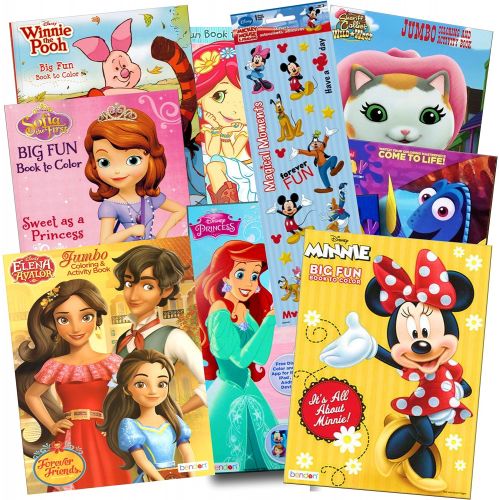 디즈니 [아마존베스트]Disney Coloring Books for Kids Toddlers Bulk Set Bundle -- 8 Disney Books with Stickers and Door Hanger (Minnie Mouse and Friends)