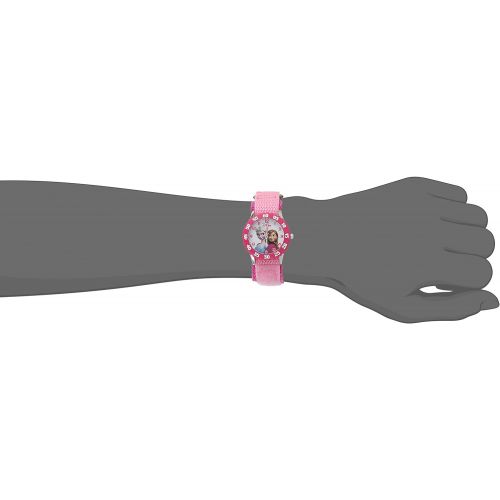 디즈니 [아마존베스트]Disney Kids W000970 Frozen Snow Queen Watch with Pink Nylon Band