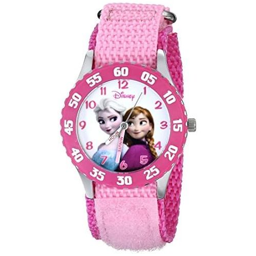 디즈니 [아마존베스트]Disney Kids W000970 Frozen Snow Queen Watch with Pink Nylon Band