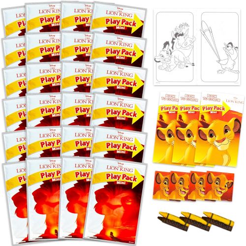 디즈니 [아마존베스트]Disney Lion King Party Favors Pack ~ Bundle of 12 Lion King Play Packs Filled with Stickers, Coloring Books, Crayons with Bonus Safari Sticker (Lion King Party Supplies)