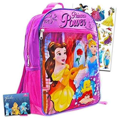 디즈니 [아마존베스트]Disney Princess Backpack Set -- Deluxe 16 Inch Disney Princess Backpack with Stickers (Princess School Supplies)