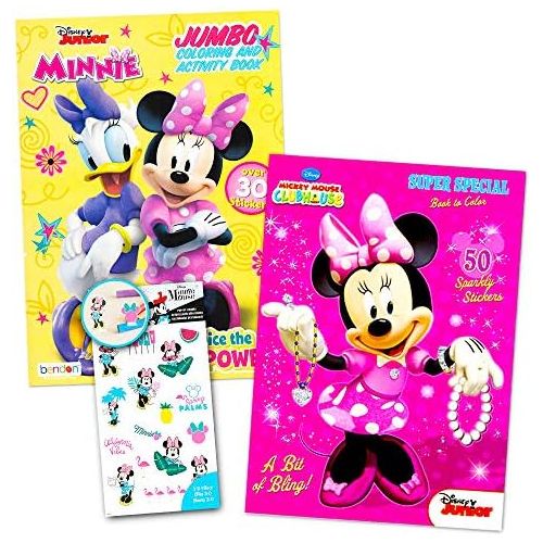 디즈니 [아마존베스트]Disney Minnie Mouse Coloring Book Set with Stickers -- 2 Deluxe Coloring Books and over 150 Stickers