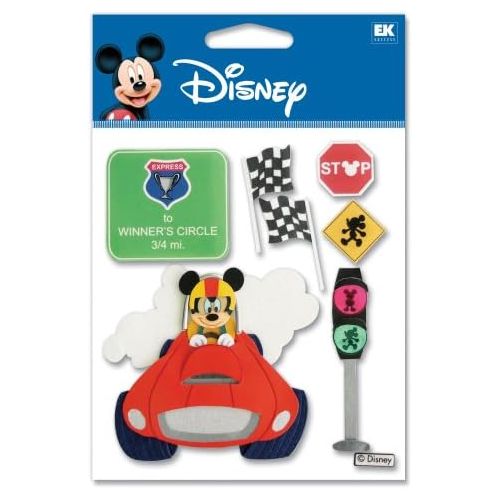 디즈니 [아마존베스트]Disney Race Car Mickey Dimensional Sticker