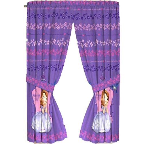 디즈니 [아마존베스트]Disney Junior Sofia the First Princess Drapes Panels Curtains, Set of 2 (42 x 63)