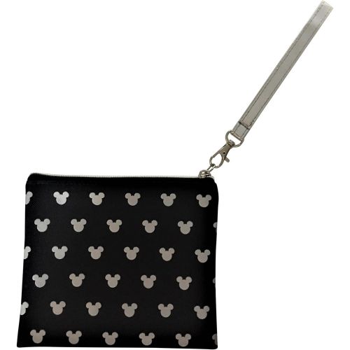 디즈니 [아마존베스트]Disney Mickey Mouse Glow in the Dark Drawstring Backpack with Bonus Wristlet Wallet (Silver)