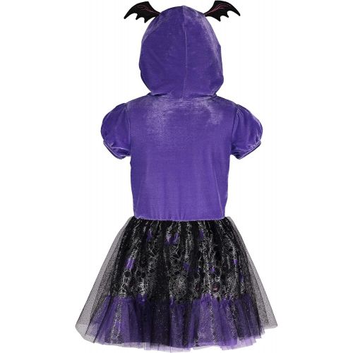 디즈니 [아마존베스트]Disney Vampirina Toddler Girls Costume Hoodie Ruffle Tutu Dress, Purple (3T)