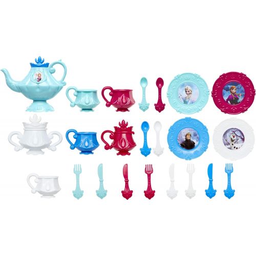 디즈니 [아마존베스트]Disney Frozen 26 Piece Dinnerware Tea Set